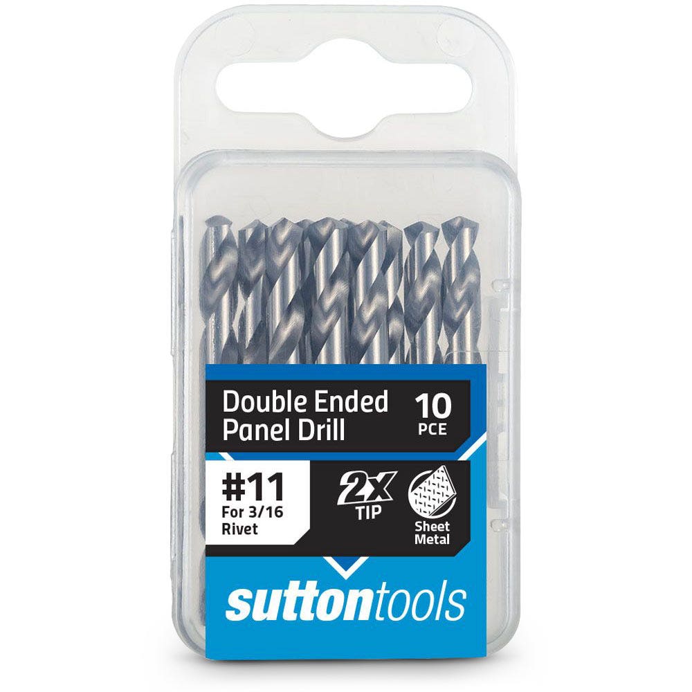 SUTTON NO.11 X 54MM HSS DOUBLE-ENDED PANEL DRILL BIT - 10 PIECE