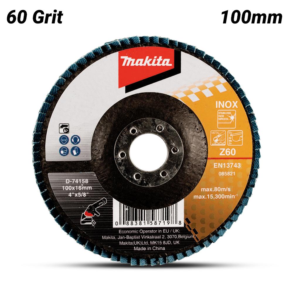Makita 100Mm Economy Flap Disc 60# - Zirconia - Flat D-74158