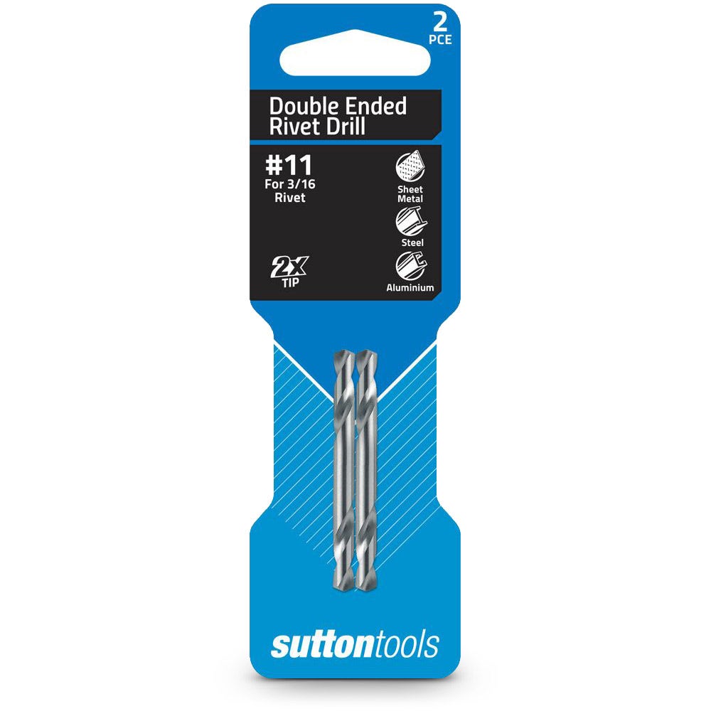 SUTTON NO.11 X 54MM HSS DOUBLE-ENDED PANEL DRILL BIT - 2 PIECE D1330485