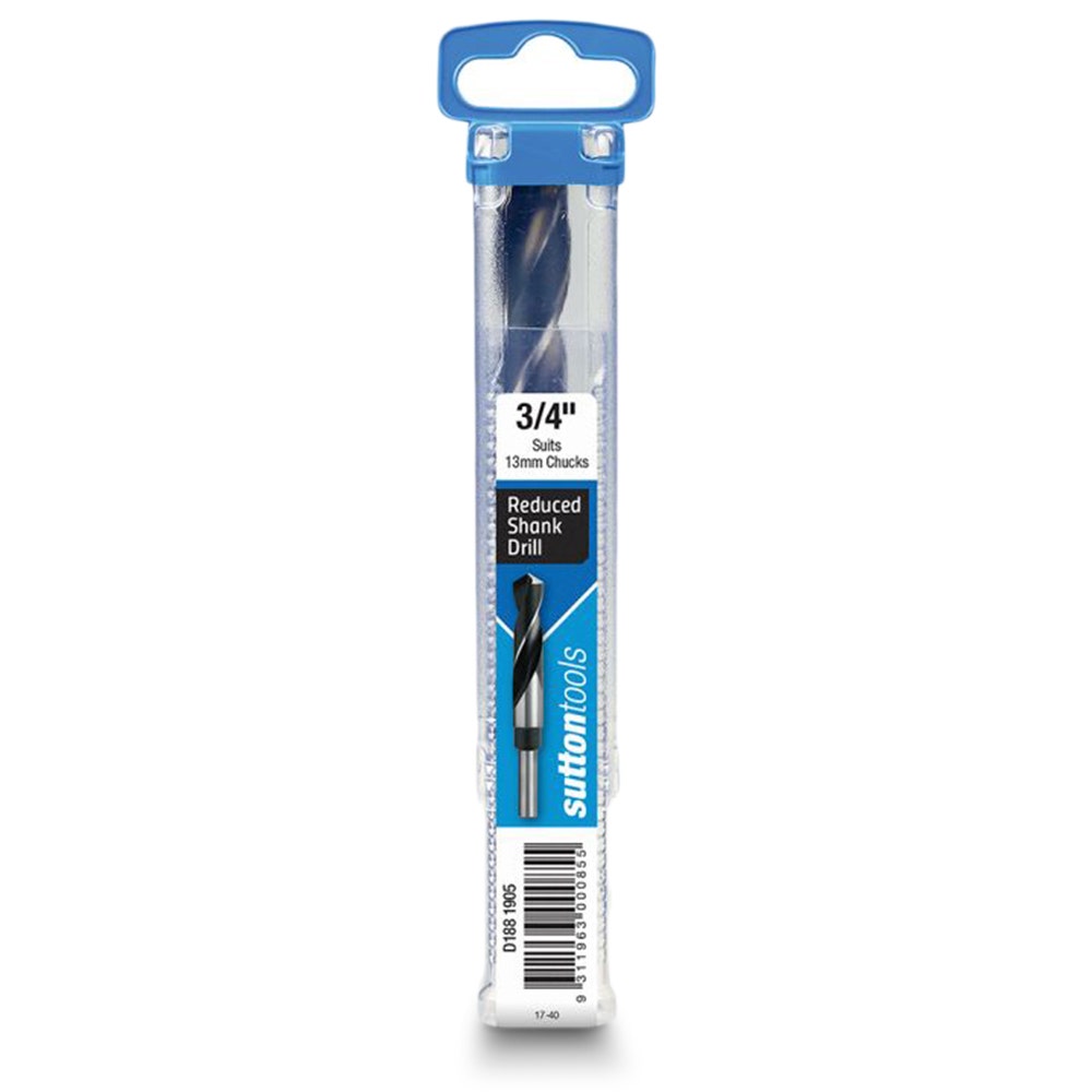 SUTTON 3/4INCH X 152MM 12.5MM REDUCED SHANK HSS METAL DRILL BIT
