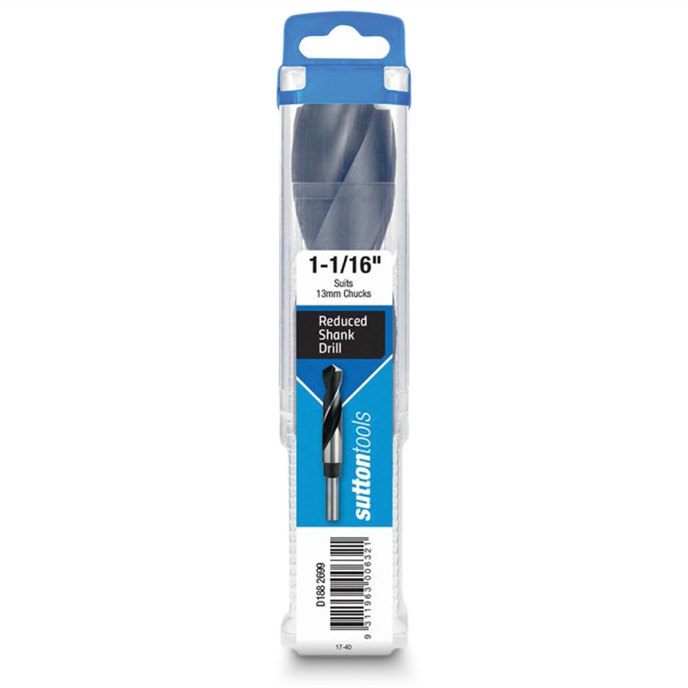 SUTTON 1-1/16INCH X 152MM 12.5MM REDUCED SHANK HSS METAL DRILL BIT