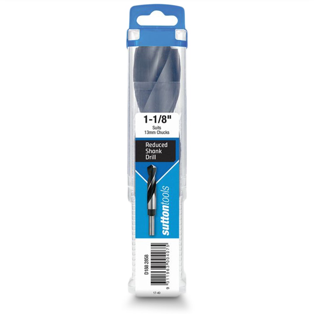 SUTTON 1-1/8INCH X 152MM 12.5MM REDUCED SHANK HSS METAL DRILL BIT