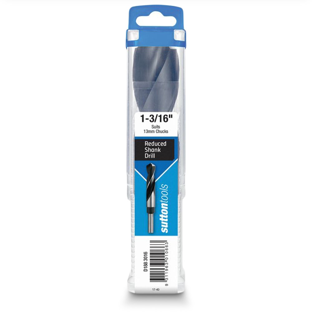 SUTTON 1-3/16INCH X 152MM 12.5MM REDUCED SHANK HSS METAL DRILL BIT