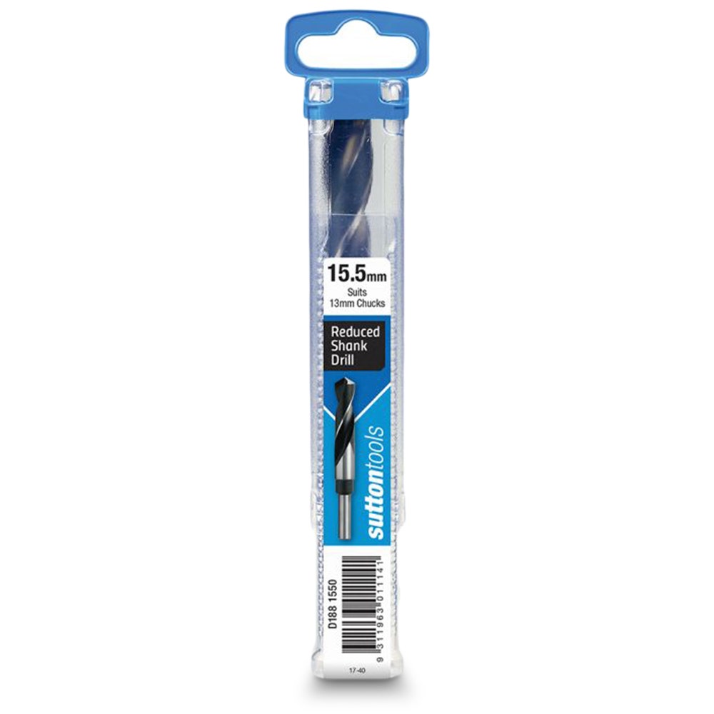 SUTTON 15.5 X 152MM 12.5MM REDUCED SHANK HSS METAL DRILL BIT
