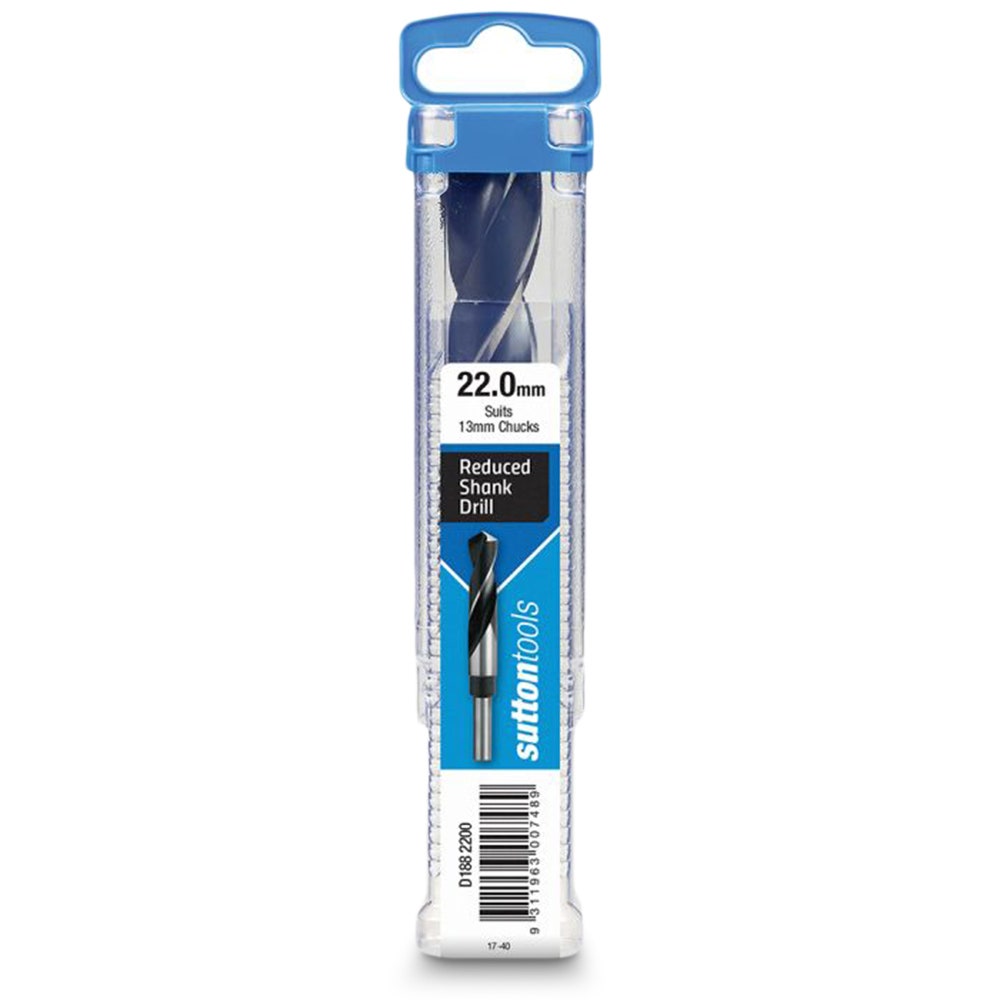 SUTTON 22.0 X 152MM 12.5MM REDUCED SHANK HSS METAL DRILL BIT