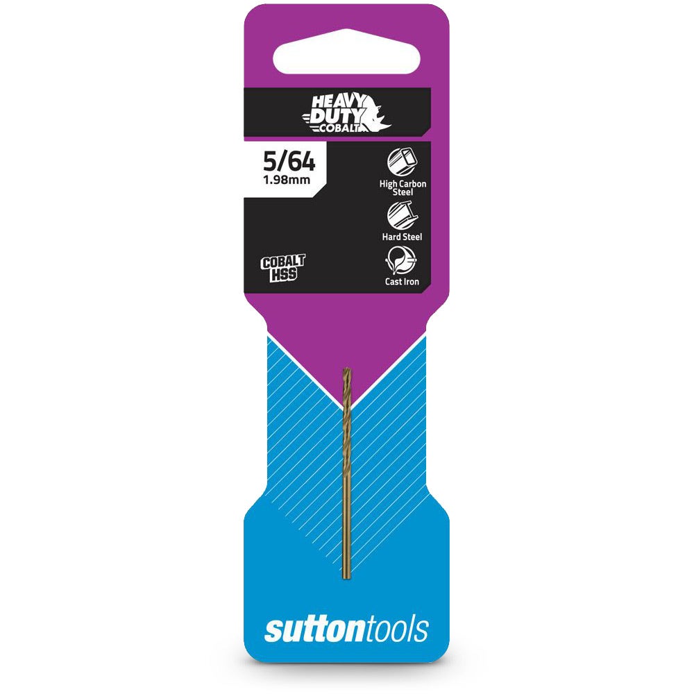 SUTTON 5/64INCH X 2.5/8INCH METAL JOBBER DRILL BIT HSS-COBALT