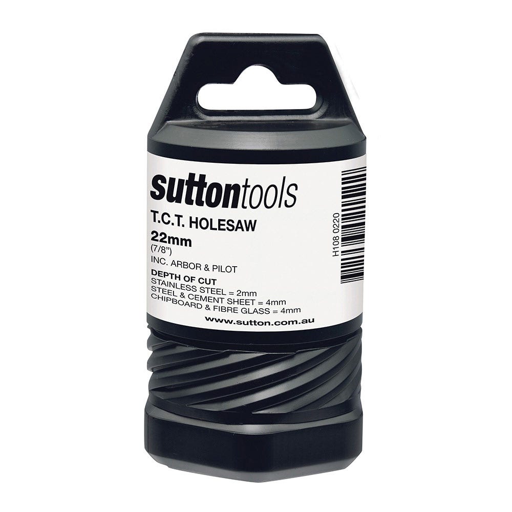 SUTTON 22MM TCT METAL HOLESAW W/ ARBOR H1080220