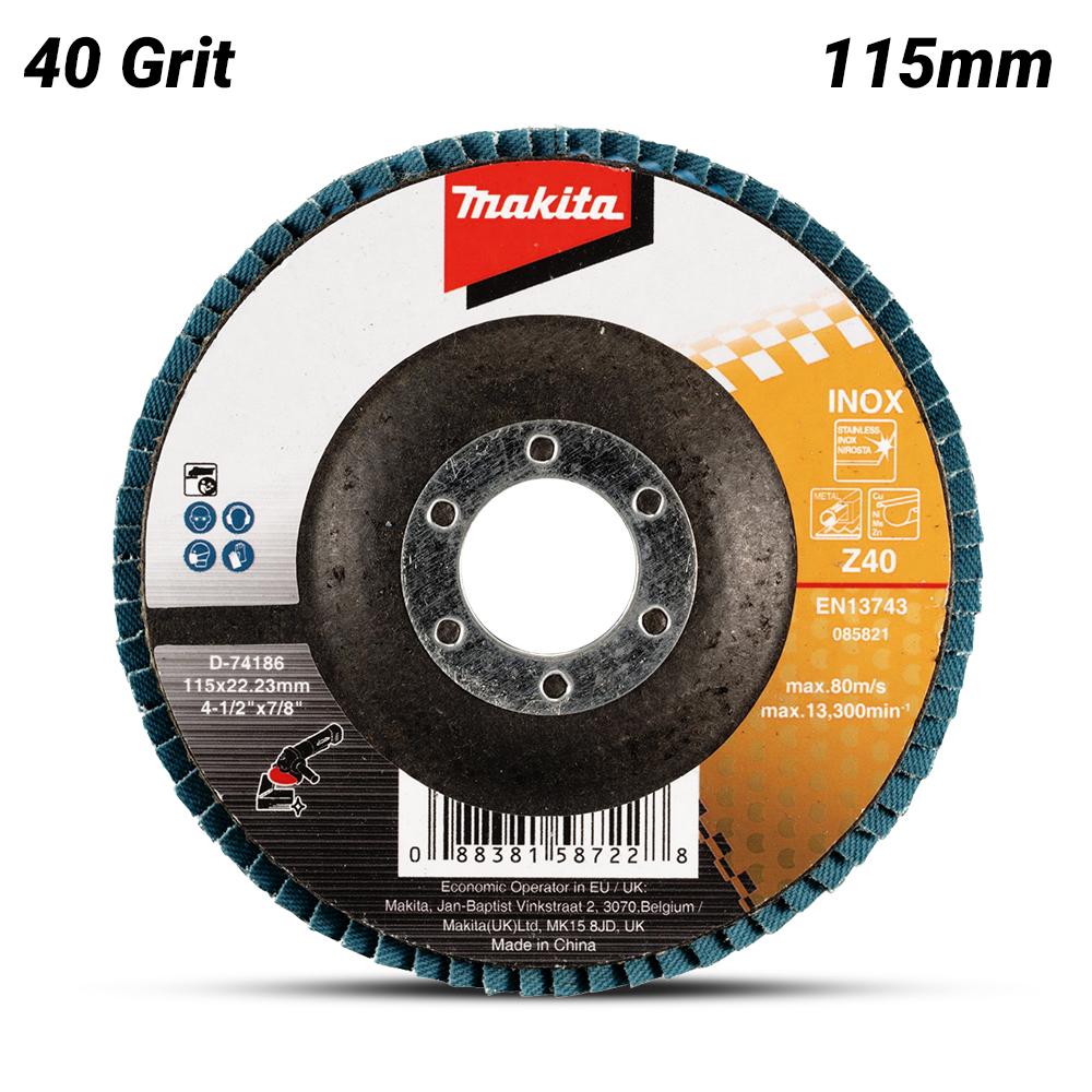 Makita 115Mm Economy Flap Disc 40# - Zirconia - Flat D-74186