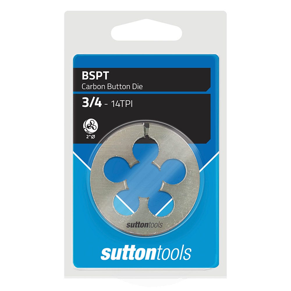 SUTTON BSPT 3/4" X 14 2INCH OD CARBON BUTTON DIE M4382644