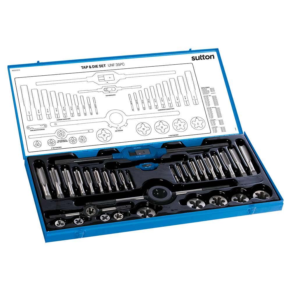 SUTTON 1/4-1INCH UNF TAP & DIE SET - 34 PIECE M500NF35