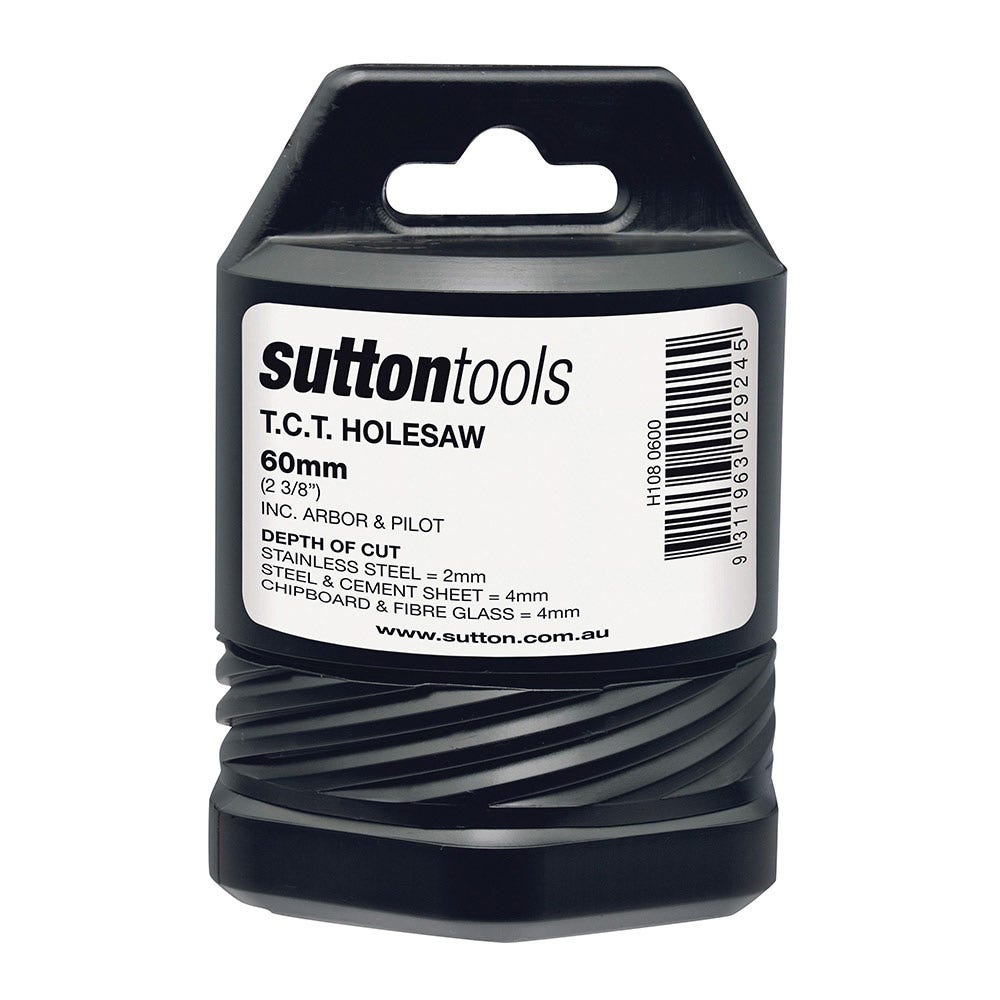 SUTTON 60MM TCT METAL HOLESAW W/ ARBOR H1080600