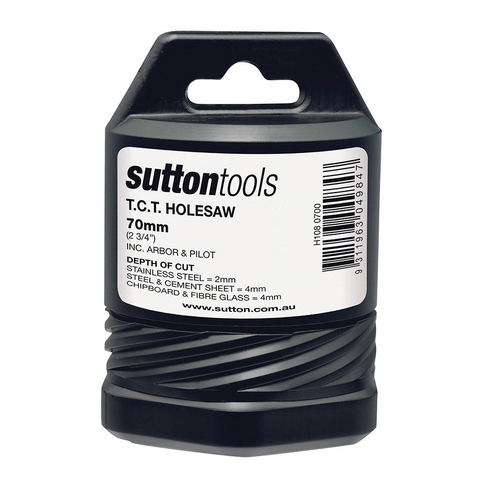 SUTTON 70MM TCT METAL HOLESAW W/ ARBOR H1080700