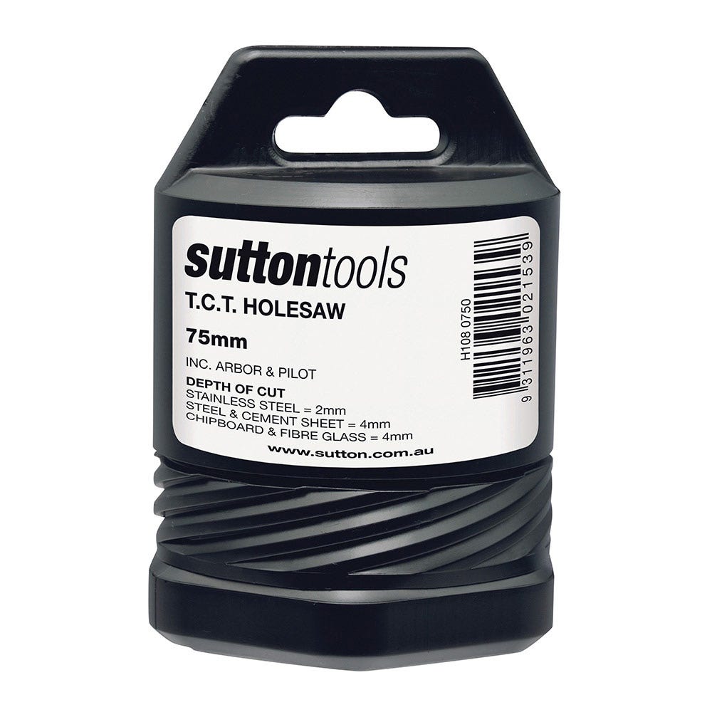 SUTTON 75MM TCT METAL HOLESAW W/ ARBOR H1080750