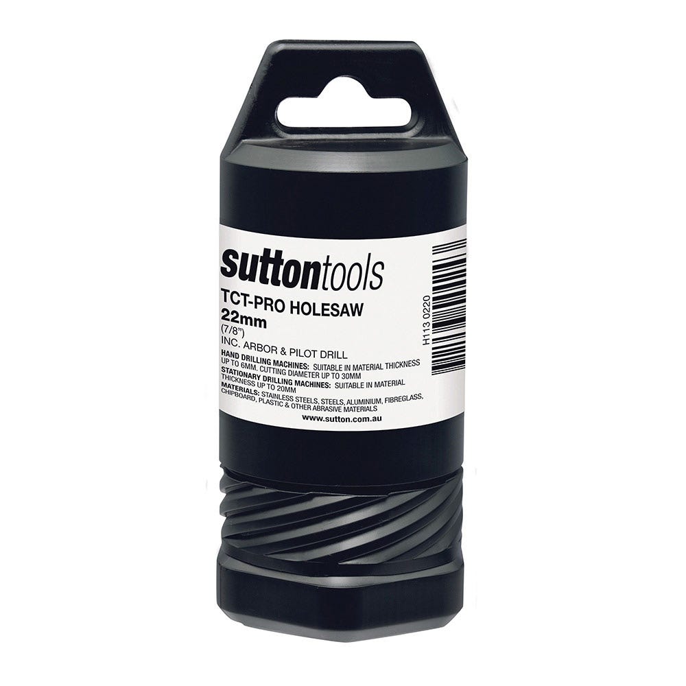 SUTTON 22MM TCT METAL HOLESAW W/ ARBOR - DEEP CUT H1130220