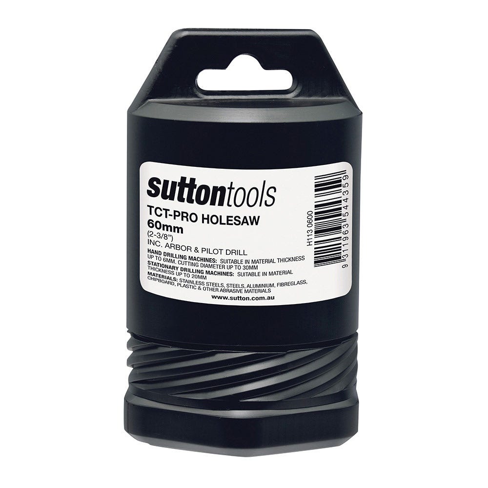SUTTON 60MM TCT METAL HOLESAW W/ ARBOR - DEEP CUT H1130600