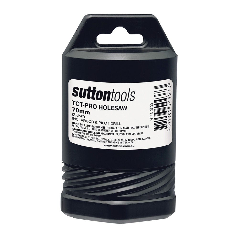 SUTTON 70MM TCT METAL HOLESAW W/ ARBOR - DEEP CUT H1130700