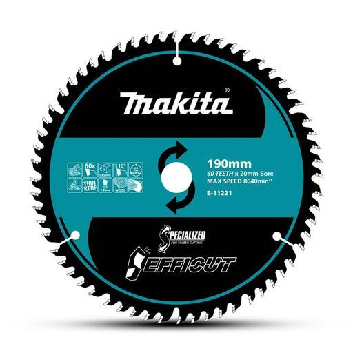 Makita Efficut Wood Tct Saw Blade 190Mm X 20 X 60T E-11221