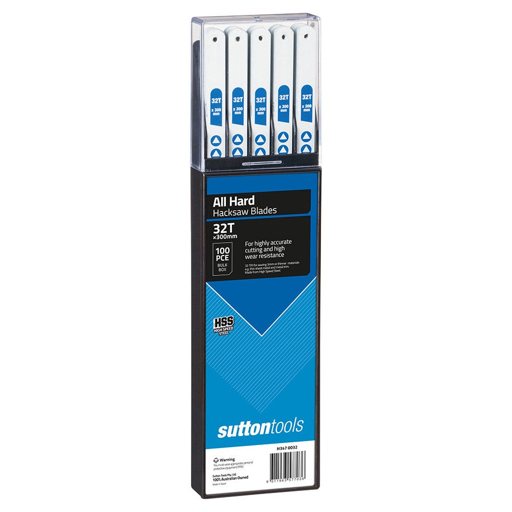 SUTTON 300MM 32TPI HARD HSS HACKSAW BLADE - 100 PACK H3470032