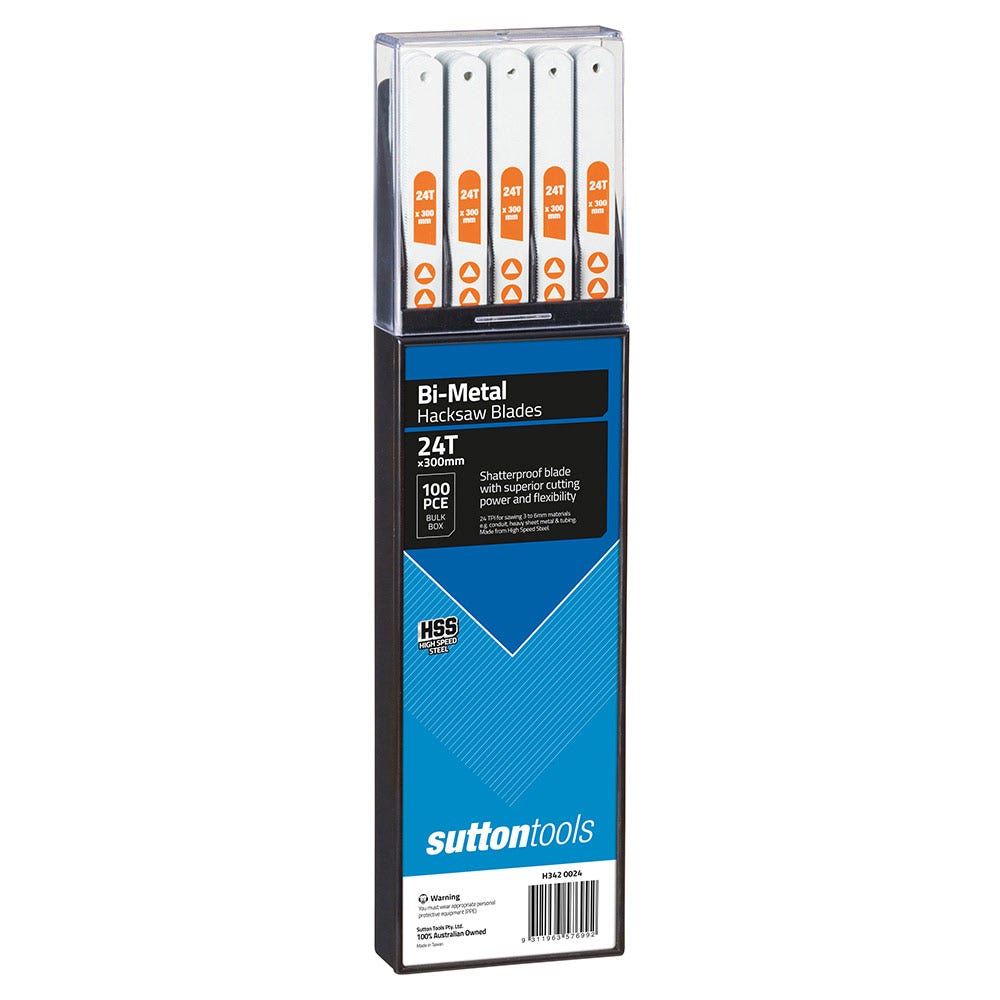 SUTTON 300MM 24TPI BI-METAL HACKSAW BLADE - 100 PACK H3420024