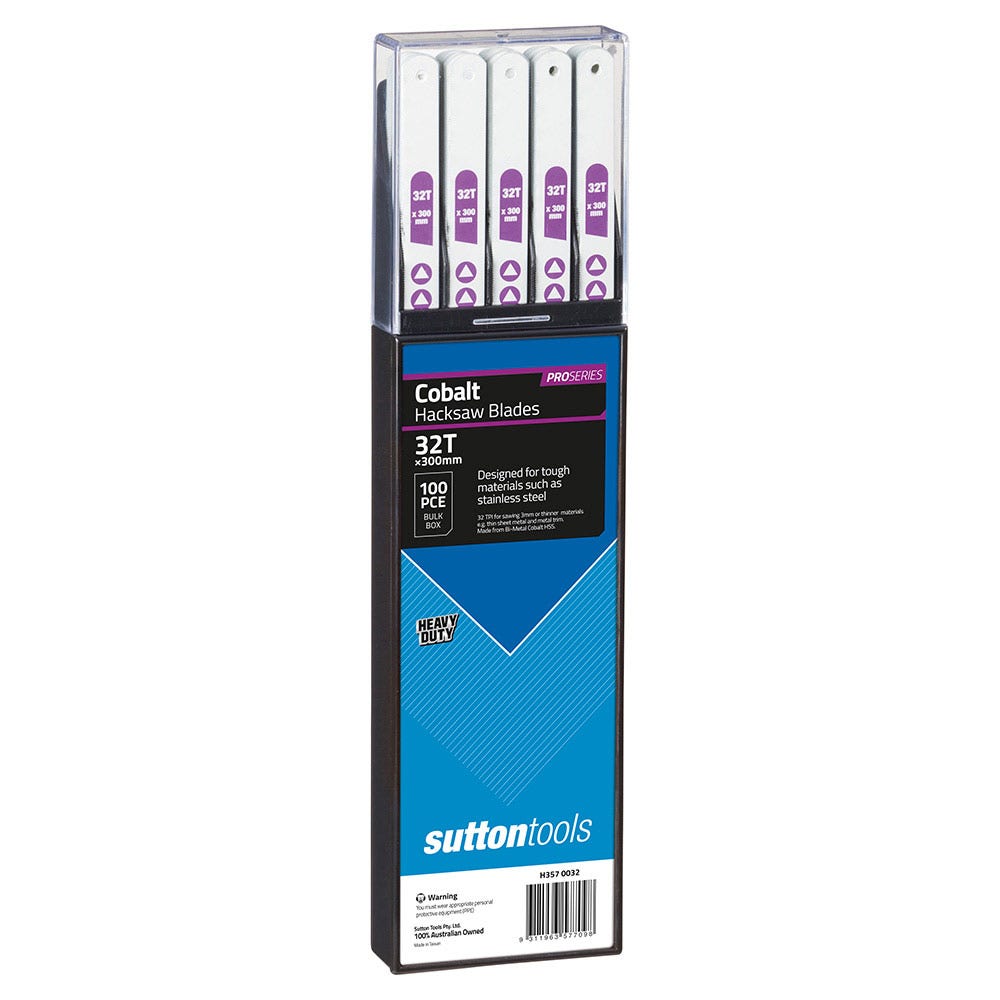 SUTTON 300MM 32TPI BI-METAL COBALT HACKSAW BLADE - 100 PACK H3570032