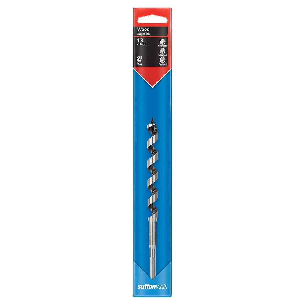 SUTTON 13x190mm 7/16-HX Spur Wood Auger Drill Bit D5101300