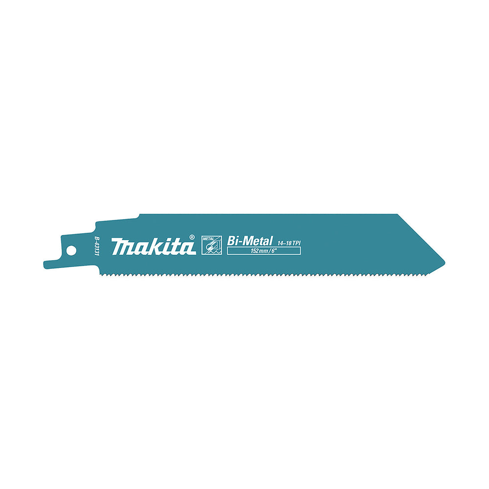 Makita RECIPRO BLADE Bi-METAL 152mm x 1.1mm x 14 - 18tpi - 5pk - THICK METAL B-43131