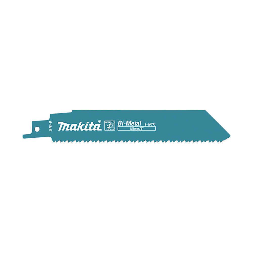 Makita RECIPRO BLADE Bi-METAL 152mm x 1.1mm x 8 - 10tpi - 5pk - THICK METAL B-43147