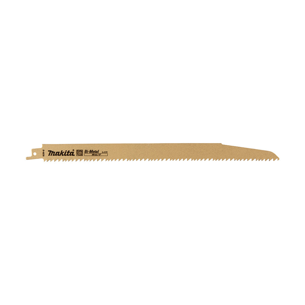 Makita RECIPRO BLADE Bi-METAL 305mm x 1.6mm x 5 - 8tpi - 5pk - WOOD & NAILS B-43278