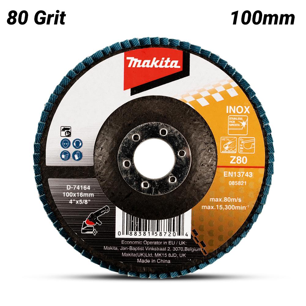 Makita 100Mm Economy Flap Disc 80# - Zirconia - Flat D-74164