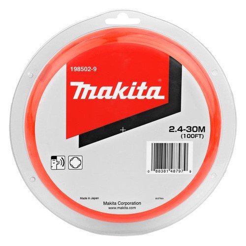 MAKITA SILENT CLOVER LEAF NYLON LINE 2.4mm x 30M - ORANGE 198502-9