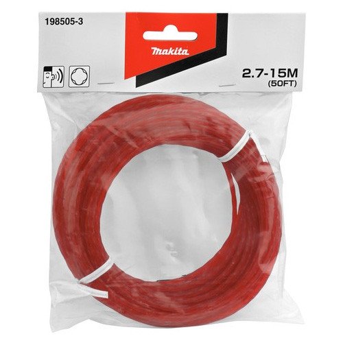 MAKITA SILENT CLOVER LEAF NYLON LINE 2.7mm x 15M - RED 198505-3