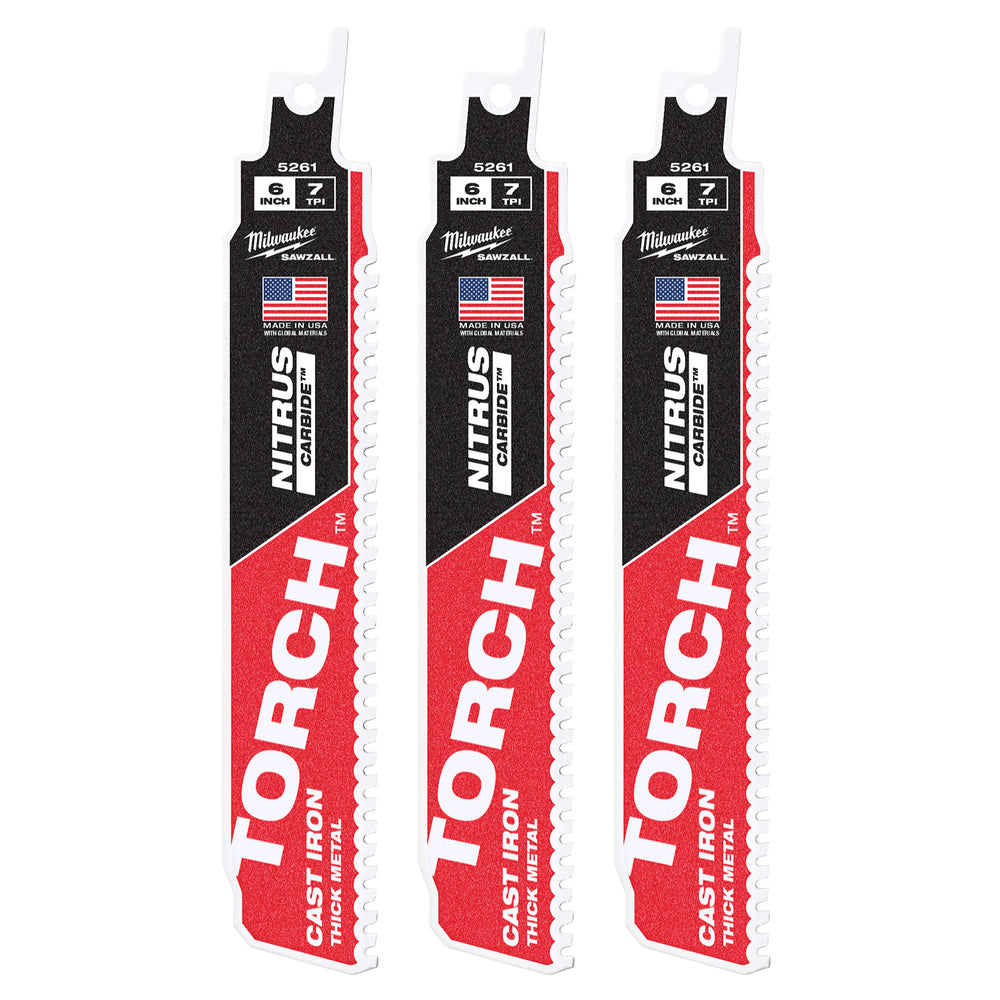 Milwaukee 150mm Sawzall TORCH with Nitrus Carbide 3pk 48005361