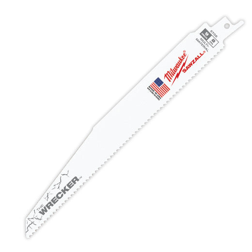 Milwaukee Wrecker General Recip Blade 230mm 8tpi 5 Pack Sawzall Blade 48005706