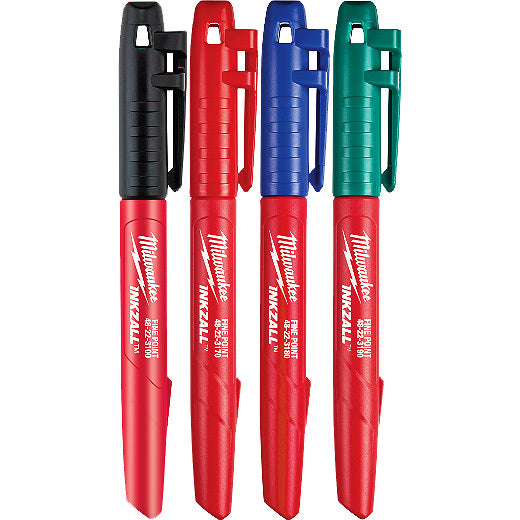 Milwaukee Inkzall Coloured Fine Marker 4 Pack 48223106