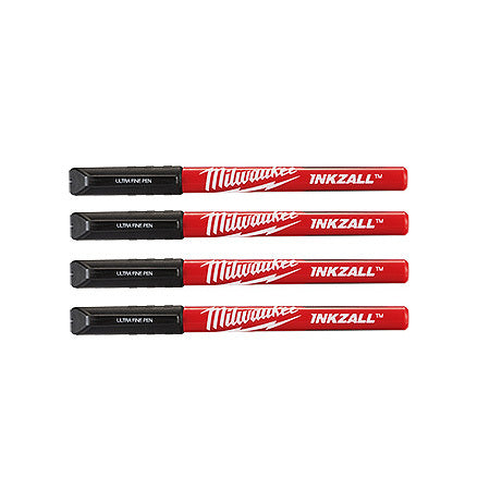 Milwaukee Ultra Fine Black Markers 4 Pack 48223164