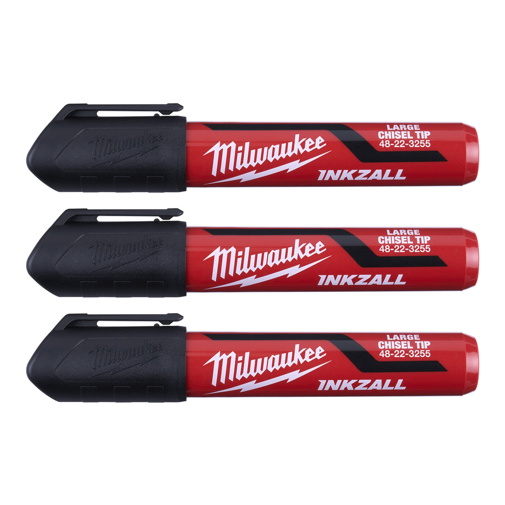 Milwaukee Inkzall L Chisel Tip Marker Black (3pk) 48223250