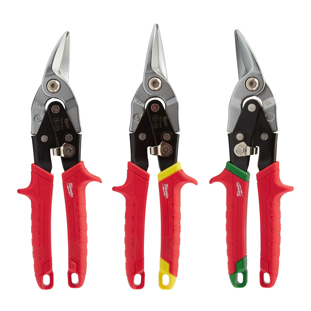 Milwaukee 3 Piece Tin Snips Set 48224533