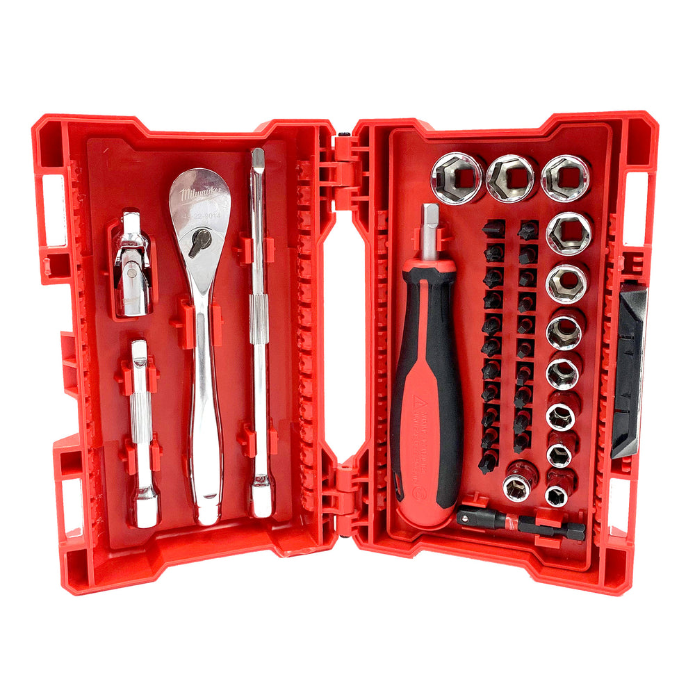 Milwaukee 1/4" Dr 38 Piece Ratchet & Socket Set - Metric 48229599
