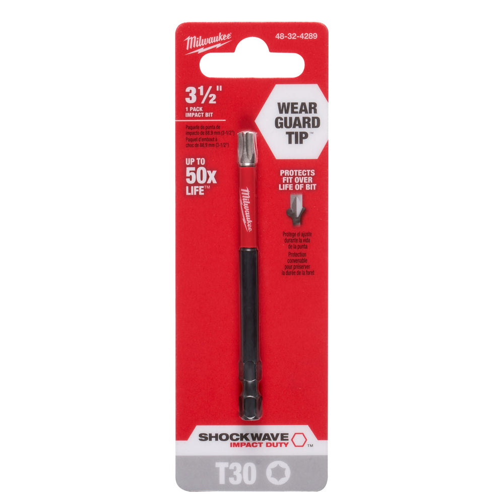 Milwaukee Torx T30 89mm (3.5") SHOCKWAVE Power Bit 48324289