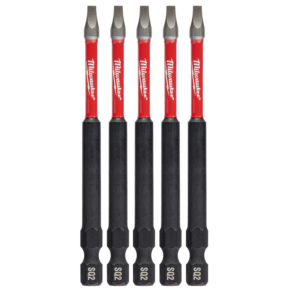 Milwaukee Square Recess #2 89mm (3.5") SHOCKWAVE Power Bit 5Pk 48324574
