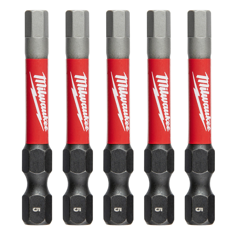 Milwaukee 50mm (2") Shockwave Power Bit Hex 5mm (5 PKT) 48324653