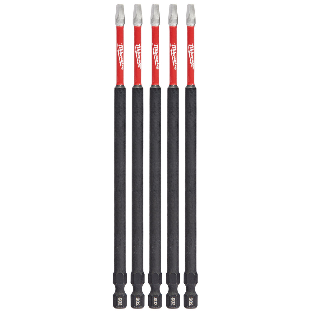 Milwaukee Square Recess #2 150mm (6") SHOCKWAVE Power Bit 5Pk 48324855
