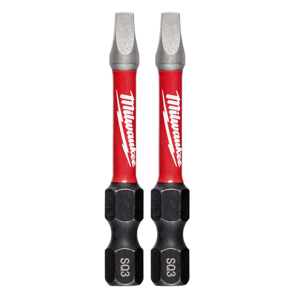 Milwaukee Square Recess #3 50mm (2") SHOCKWAVE Power Bit 2Pk 48324910