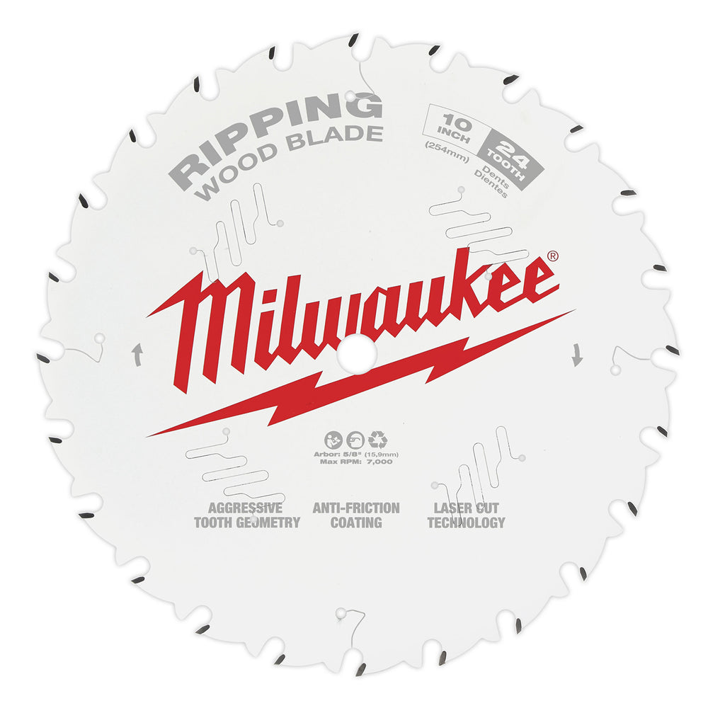Milwaukee 10" 254mm 24T Ripping Blade 48408020