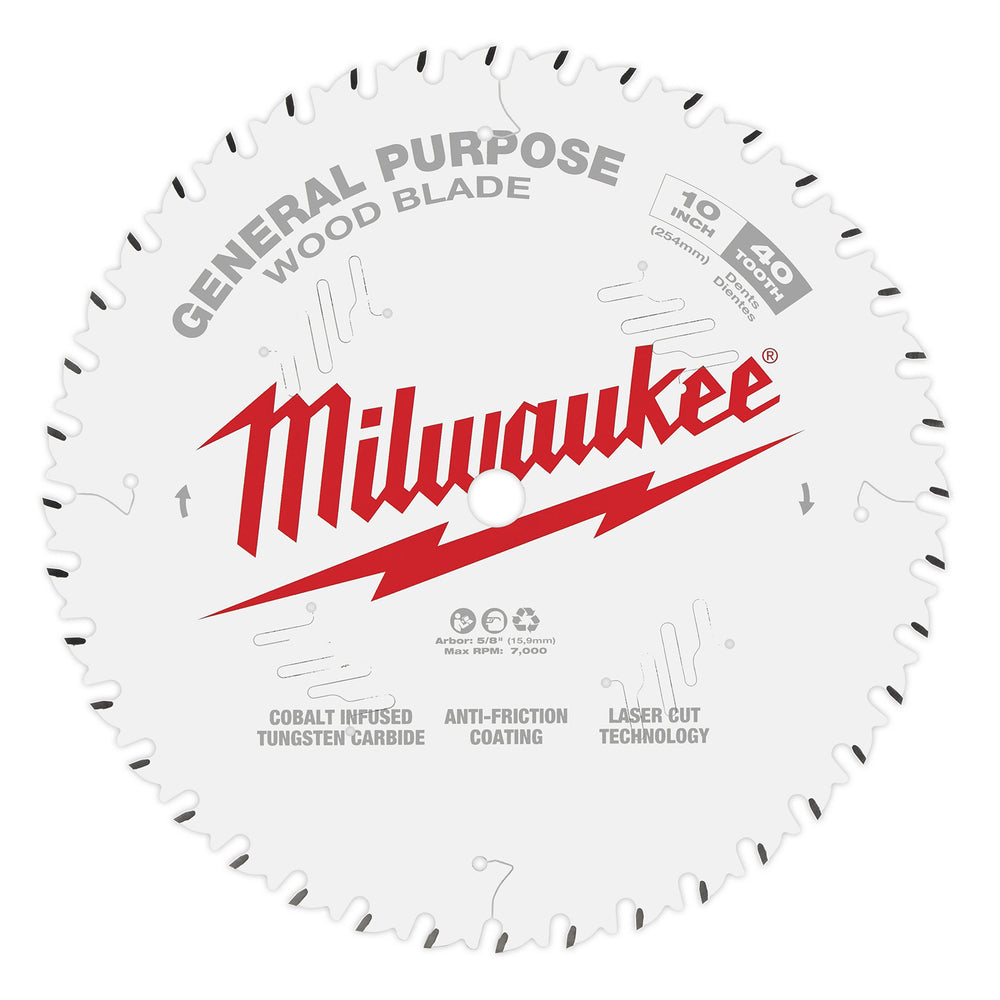 Milwaukee 10" 254mm 40T General Purpose Blade 48408024