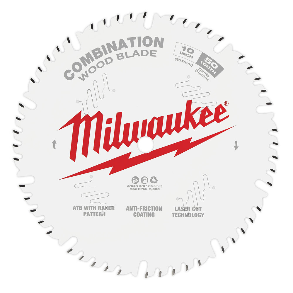 Milwaukee 10" 254mm 50T Combination Blade 48408026