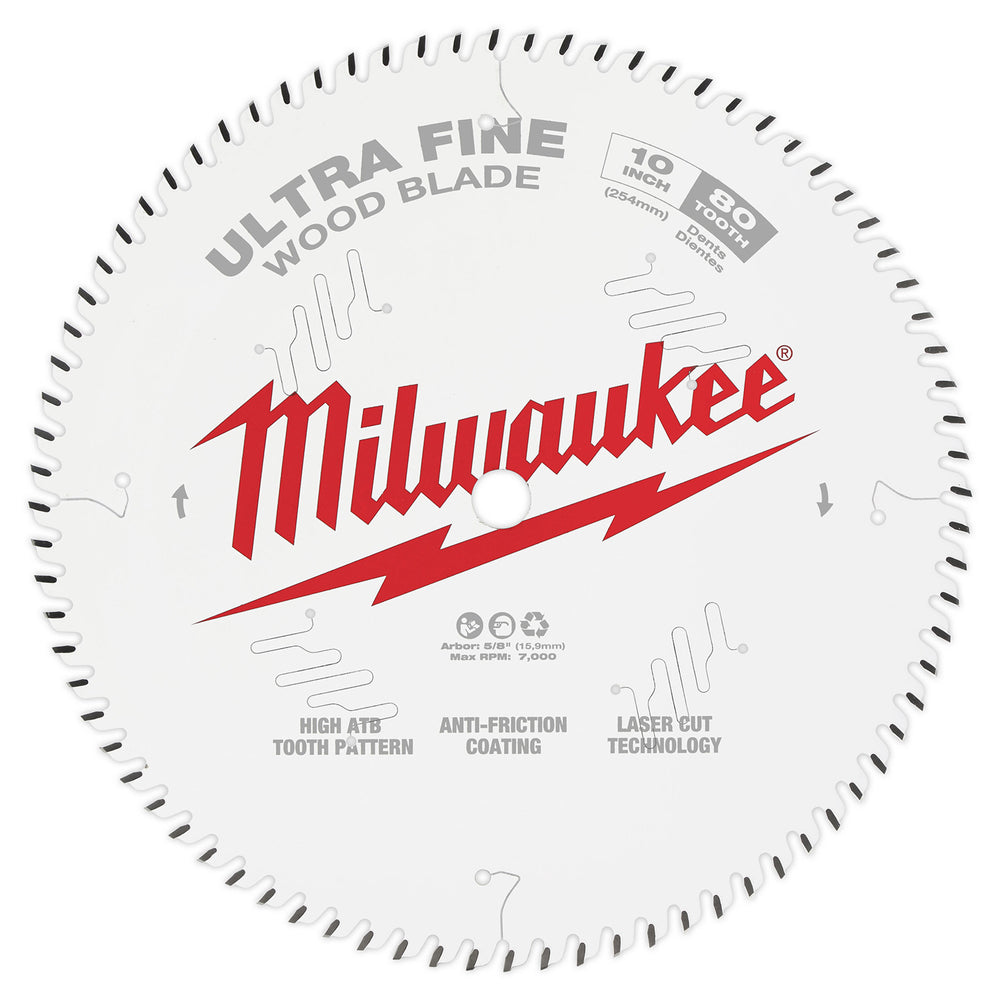 Milwaukee 10" 254mm 60T Ultra Fine Blade 48408032