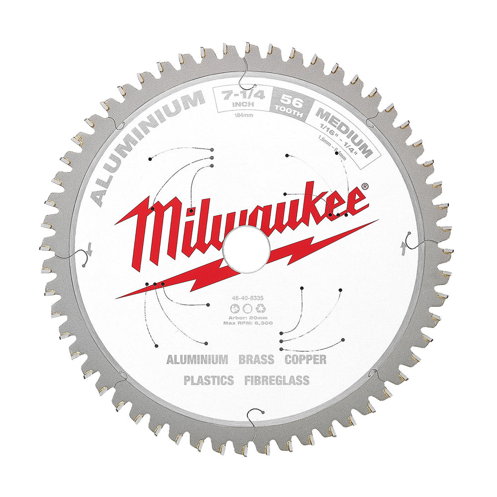 Milwaukee 184mm (7-1/4") 56T Aluminium Circular Saw Blade 48408335