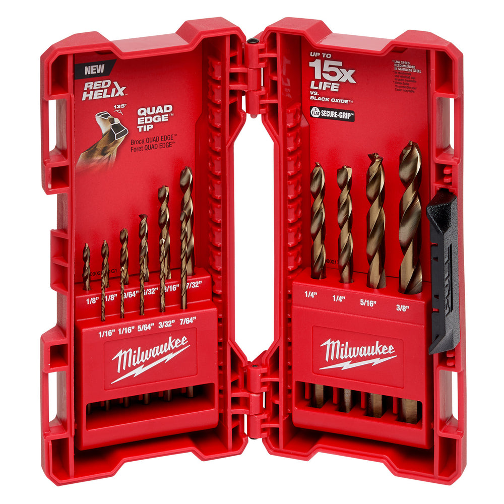 Milwaukee 15 Piece Red Helix Cobalt Drill Bit Set 48892340