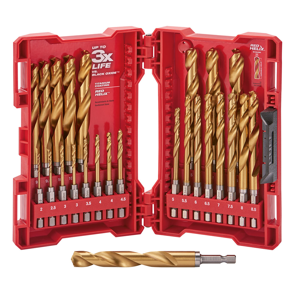 Milwaukee 25 Piece Shockwave Titanium Red Hex Drill Bits Kit 48894861